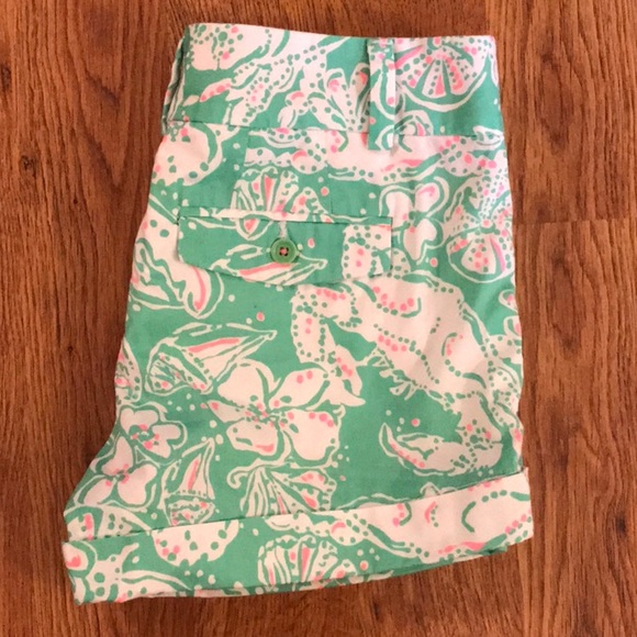 Lilly Pulitzer Pants - Lilly Pulitzer Barclay Shorts Green Pink